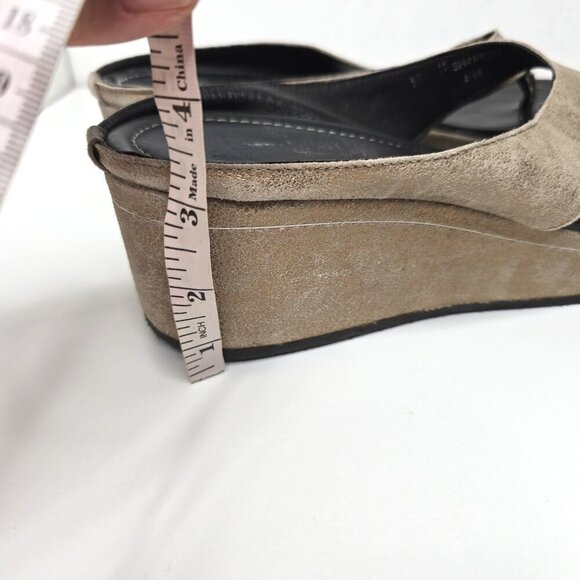 Donald J. Pliner Shaheen Metallic Thong Platform Leather Wedge Sandals Size 10 - Picture 12 of 13